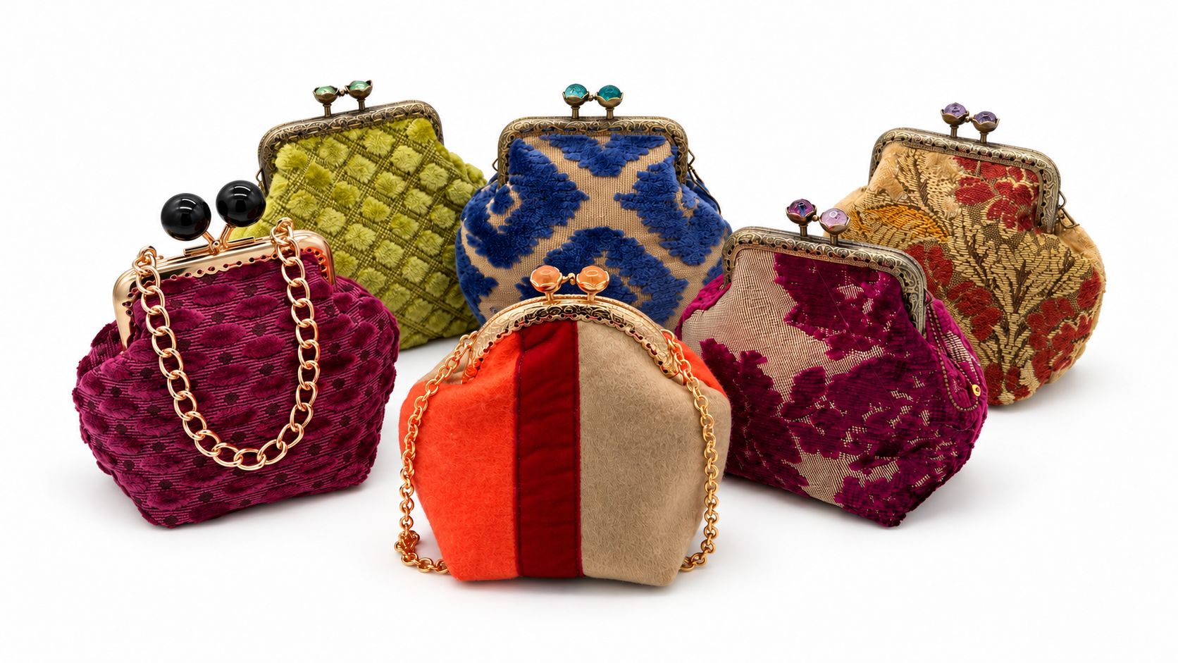 Collezione colorata di borse Bignè artigianali Maicestina