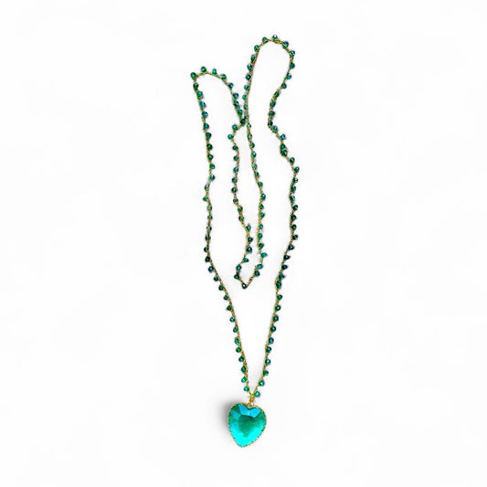 Collana cuore azzurro