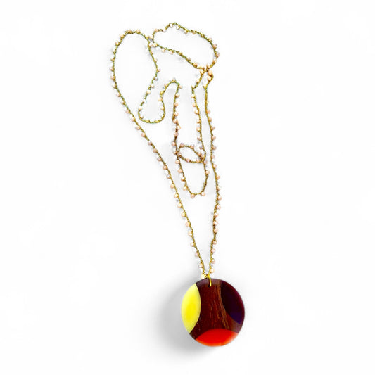 Collana pendente legno